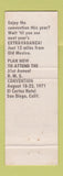 Matchbook Cover - RMS Convention 1970 Newton MA pinup