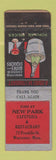 Matchbook Cover - New Park Cafeteria Restaurant Worcester MA FEDERAL LONG WORN