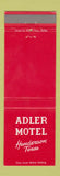 Matchbook Cover - Adler Motel Henderson TX
