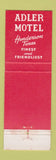 Matchbook Cover - Adler Motel Henderson TX