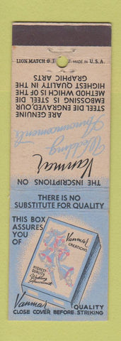 Matchbook Cover - Vanmar Wedding Announcements New York City