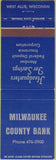 Matchbook Cover - Milwaukee County Bank West Allis WI