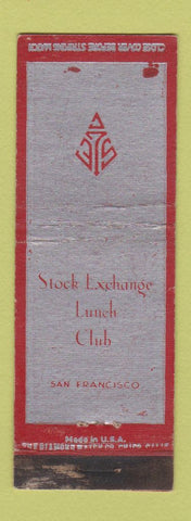 Matchbook Cover - Stock Exchange Lunch Club San Francisco CA WORN