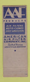 Matchbook Cover - American Air Filter Dust Control Louisville KY
