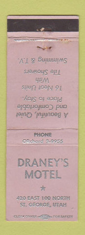 Matchbook Cover - Draney's Motel St George UT WORN
