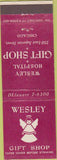 Matchbook Cover - Wesley Hospital Gift Shop Chicago IL