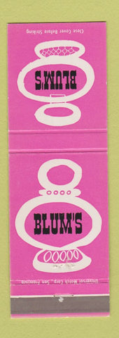 Matchbook Cover - Blum's Stores San Francisco Palo Alto Carmel Pasadena CA