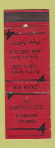Matchbook Cover - Capitol Motel Richmond VA WEAR