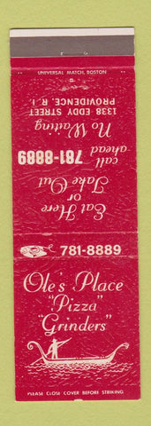 Matchbook Cover - Ole's Place Pizza Grinders Providence RI