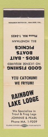 Matchbook Cover - Rainbow Lake Lodge Portland OR WHITE WEAR