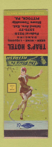 Matchbook Cover - Trap's Hotel Pittock PA pinup WEAR