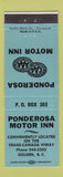 Matchbook Cover - Ponderosa Motor Inn Golden BC