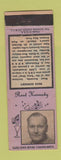 Matchbook Cover - Reed Kennedy CBS Radio Diamond 1930's WEAR