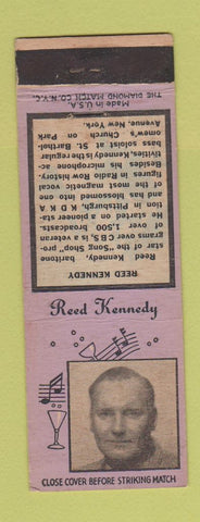 Matchbook Cover - Reed Kennedy CBS Radio Diamond 1930's WEAR