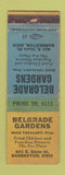 Matchbook Cover - Belgrade Gardens Barberton OH WORN