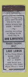Matchbook Cover - Seagram's Bar Lake Lunch Cleveland OH WORN
