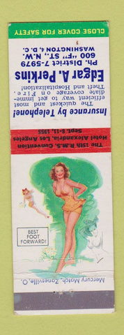 Matchbook Cover - Edgar Perkins Insurance Washington DC pinup