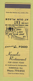 Matchbook Cover - Knowles Restaurant Dunnville ON