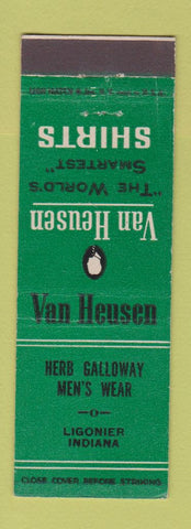 Matchbook Cover - Van Heusen Men's Clothes Herb Galloway Ligonier IN
