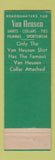 Matchbook Cover - Van Heusen Men's Clothes Herb Galloway Ligonier IN