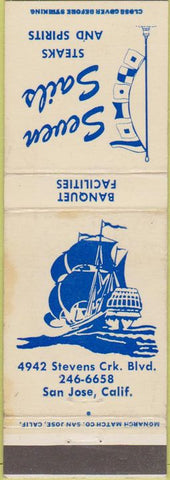 Matchbook Cover - Seven Sails Steaks San Jose CA WEAR