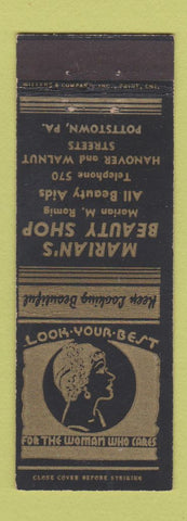 Matchbook Cover - Marian's Beauty Shop Pottstown PA girlie