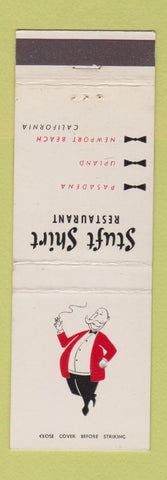 Matchbook Cover - Stuft Shirt Restaurant Pasadena Upland Newport Beach CA