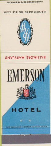 Matchbook Cover - Emerson Hotel Baltimore MD