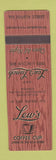 Matchbook Cover - Lew's Lunch Coffee Shop San Rafael CA SAMPLE MISCUT