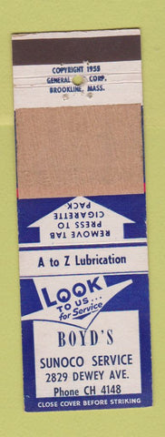 Matchbook Cover - Body's Sunoco oil gas