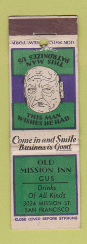 Matchbook Cover - Old Mission Inn San Francisco CA WORN