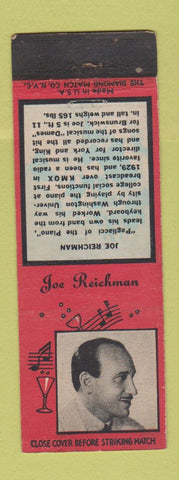 Matchbook Cover - Joe Reichman Piano Player Band Diamond Radio 1930s