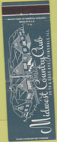 Matchbook Cover - Midwest Country Club Hinsdale IL