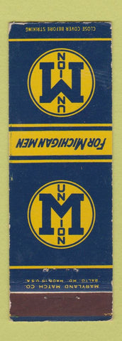 Matchbook Cover - University of Michigan Union Ann Arbor MI WEAR