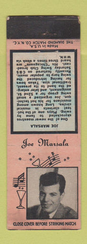 Matchbook Cover - 1930's Diamond Radio Music Joe Marsala WEAR PEACH