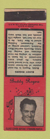 Matchbook Cover - 1930's Diamond Radio Music Buddy Rogers