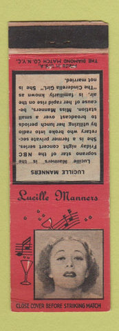 Matchbook Cover - 1930's Diamond Radio Lucille Manners WEAR