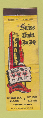 Matchbook Cover - Swiss Chalet BBQ Toronto ON WORN Full Length