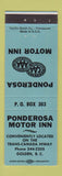 Matchbook Cover - Ponderosa Motor Inn Golden BC
