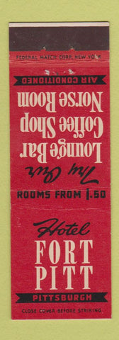 Matchbook Cover - Hotel Fort Pitt Pittsburgh PA Federal
