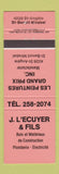 Matchbook Cover - J. L'Ecuyer Fils Plumbing St Benoit Mirabel QC