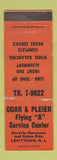 Matchbook Cover - Coar and Pleier Flying A oil gas Levittown NJ POOR