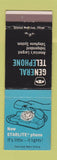 Matchbook Cover - General Telephone Starlite Phone