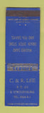 Matchbook Cover - C&R Lee Washed Sand Gravel East Stroudsburg PA WEAR
