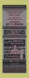 Matchbook Cover - Maurice Eby Drug Store Lancaster PA