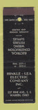 Matchbook Cover - Hinkle Lea Electric Warren OH