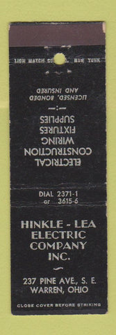 Matchbook Cover - Hinkle Lea Electric Warren OH