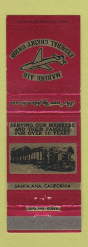 Matchbook Cover - Marine Air Federal Credit Union Santa Ana CA