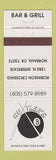 Matchbook Cover - Huxtler's Bar Grill Norman OK billiards