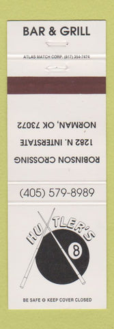Matchbook Cover - Huxtler's Bar Grill Norman OK billiards
